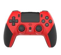 Wireless Bluetooth gamepad with macro programming, burst function, dual vibration, 6-axis sensor, back buttons, Type-C charging, ultra-long battery life, compatible with PS4 game platform (red)