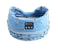 Wireless Bluetooth Headphones Flower Headband Sports Sleeping Head Band Earphones Elastic Breathable Music Headset Microphone (Blue)