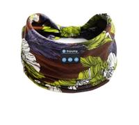 Wireless Bluetooth Headphones Flower Headband Sports Sleeping Head Band Earphones Elastic Breathable Music Headset Microphone (Green)