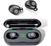 Wireless Bluetooth Headphones, In-Ear Earbuds with Mic, HiFi Stereo Sound, Noise Cancelling, Deep Bass, Waterproof, USB-C Fast Charging Case, Sport Gym Running Work Headset