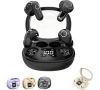 Wireless Bluetooth Headset，Tiny Size Invisible Earbuds，Sleep and Sports Earphones Set, 2 Pairs, Mini and Short Handle Design， with Built-in Microphone, for Clear Calls, All Type Ears (Black)