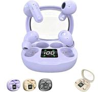 Wireless Bluetooth Headset，Tiny Size Invisible Earbuds，Sleep and Sports Earphones Set, 2 Pairs, Mini and Short Handle Design， with Built-in Microphone, for Clear Calls, All Type Ears (Purple)