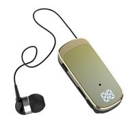 Wireless Bluetooth Headset with Microphone Bluetooth Hands Free Earpiece Single In Ear Work Headphones Blue Tooth Headphones Wired with Mic Clip on Earphones Retractable Men Suit Lapel Clip Ear Phones