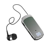 Wireless Bluetooth Headset with Microphone Bluetooth Hands Free Earpiece Single In Ear Work Headphones Blue Tooth Headphones Wired with Mic Clip on Earphones Retractable Men Suit Lapel Clip Ear Phones