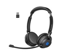 Wireless Bluetooth Headset with Microphone for Work, Bluetooth 5.3, Noise Reduction Mic with HD Voice, Hi-Fi Stereo Sound, Lightweight & Comfortable Design for PC, Laptop, Phone, Call Center, Home