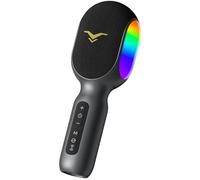 Wireless Bluetooth Karaoke Microphone, 5-in-1 Portable Handheld Mic with LED Lights, Supports Car Karaoke Duets, Karaoke Mic Speaker Machine for Adults & kids Home Party Birthday (SingFree Metal Gray)