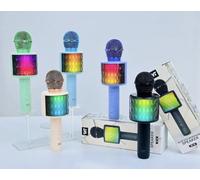 Wireless Bluetooth Karaoke Microphone with Integrated Speaker, Multicolour LED, Bluetooth 5.0, 4 Hours Rechargeable Battery, Voice Changer FX