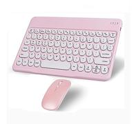 Wireless Bluetooth Keyboard and Mouse Combo Pink Portable Small Slim Typewriter Compact Ergonomic Travel Wireless Keyboard Mouse for iPhone iPad Mac MacBook Pro Air Laptop Android Phone Samsung Tablet