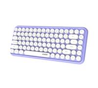 Wireless Bluetooth keyboard, Cute Mini 84-key Compact Keyboard, 2.4GHz wireless Bluetooth connection technology, ABS Retro Round Keycap, Matte Panel, Ergonomic Design for PC Computer Laptop(Purple)