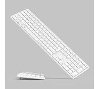 Wireless Bluetooth Keyboard for Mac OS with Numeric Keypad - Foldable Kickstand for Comfortable Typing, Rechargeable Battery, Up to 90 Days Working Time, Compatible with iMac/MacBook Pro/Air/Mac Mini