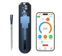 Wireless Bluetooth Meat Thermometer, IP67 Waterproof Wifi Digital Food Probe with Smart APP, Dual Sensors for Internal Meat & Oven Temperature, Perfect for BBQ, Grilling, Camping & Indoor Cooking