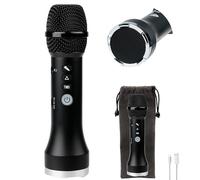 Wireless Bluetooth Microphone, 3200mAh, 10H Runtime, 5-in-1 Handheld Rechargeable Microphone for All Smartphones PC & Car, Karaoke, Live Stream, Home Party, Birthday, Wedding, Speech, Church(Black)