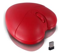 Wireless Bluetooth Mouse Cute Heart Shaped Bluetooth + 2.4GHz Dual-mode Lightweight Portable Silent Mice with Precise Tracking for Laptop Computer Tablet Mac MacBook Desktop Kids Girls Women Gift（Red）