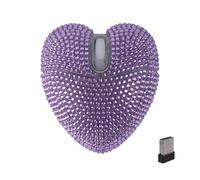 Wireless Bluetooth Mouse, Cute Shiny Diamond Purple Heart Shape Dual-Mode Rechargeable Portable Silent Mouse, with Color Breathing LED Light, for Laptop Tablet MacBook Desktop, Kids Girl Women Gift