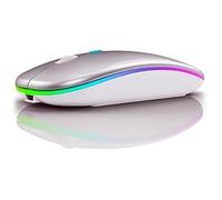 Wireless Bluetooth Mouse for Laptop - Slim Rechargeable Mouse 2.4GHz & Bluetooth Dual Mode, Silent Click, 800-1600 DPI, Portable Cordless Mouse for Windows, laptop, PC, Home & Office