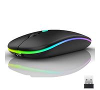 Wireless Bluetooth Mouse for Laptop - Slim Rechargeable Mouse 2.4GHz & Bluetooth Dual Mode, Silent Click, 800-1600 DPI, Portable Cordless Mouse for Windows, laptop, PC, Home & Office