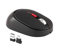 Wireless Bluetooth Mouse with USB A & Type C Dual Receivers, Rechargeable Silent Portable Mice with Battery LED Indicator & One-Click to Desktop Key,for PC Laptop Mac Desktop Computer Kids Adults Gift
