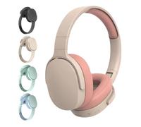 Wireless Bluetooth Noise Cancelling Over-ear Headphones, Foldable Comfort Breathable Head Mounted Bluetooth Headset, 6H Playtime, Hi-res Audio, Stereo Clear Call Quality, Comfortable Wearing (Orange)