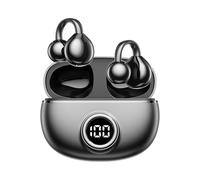 Wireless Bluetooth Open Ear Earbuds Sports Clip on Earphones IPX5 Waterproof Outer Ear Clip Bluetooth Headphones with ENC Mic Open-ear Secure Comfort Fit Black Earbuds for Running Gym Driving Office