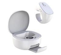 Wireless Bluetooth Ring Remote Control - Hands-Free Page Turner & Video Scroller for TikTok, Selfies, Presentations, Compatible with iPhone & Android, Rechargeable Case with LED Display (White)