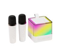 Wireless Bluetooth Speaker, Outdoor Portable Karaoke Machine, Microphone Speaker All-in-one Machine, Colorful Ambient Light, Multiple Sound Changing Modes (K18 White,1 microphone)