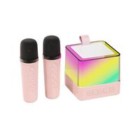 Wireless Bluetooth Speaker, Outdoor Portable Karaoke Machine, Microphone Speaker All-in-one Machine, Colorful Ambient Light, Multiple Sound Changing Modes (K18 Pink,1 microphone)