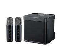 Wireless Bluetooth Speaker with 2 Microphones, Convenient KTV Karaoke Machine, Outdoor Bluetooth Audio All-in-one Machine, with Sound Changing Function, One Click Sound Cancellation (black)