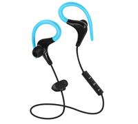 Wireless Bluetooth sport headphones integrated in-line mic + remote Blue