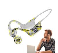 Wireless - Bone Conduction Open Ear Sports Sweat Resistant Graffiti Design Digital Display | Wireless Stereo Headset for Cycling