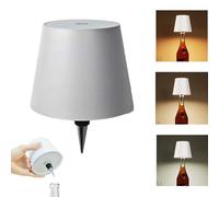 Wireless Bottle Lamp - 2024 New Portable LED Wine Bottle Lamp with 3 Color Changing, Rechargeable Touch Control Table Lamp, Cute Embed LED Night Light for Bedroom/Restaurant/Bar (White, 1 Pcs)