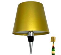 Wireless Bottle Lamp,3 Color Rechargeable Wine Bottle Lights Kit for Liquor Bottles Battery Operated Rechargeable Table Lamp Shade for Restaurant, Home, Bar, Home, Office, Christmas (Gold)