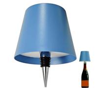 Wireless Bottle Lamp,3 Color Rechargeable Wine Bottle Lights Kit for Liquor Bottles Battery Operated Rechargeable Table Lamp Shade for Restaurant, Home, Bar, Home, Office, Christmas (Blue)