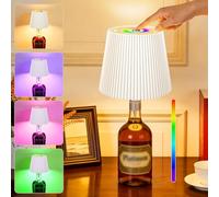 Wireless Bottle Lamp, Warm White RGB Dimmable Touch Control Tabletop Light, USB-C Rechargeable LED Wine Bottle Lamp, Decorative Light Bulbs for Party, Bars, Restaurants, Waterproof, 1 Pack (WHITE)