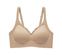 Wireless Bra Padded Seamless Activewear Bras Wire Lifting Bra for The Elderly Seamless Girl with Small Holding Thin Girl Without Underwire Khaki