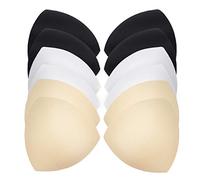 Wireless Bra Removable Padded Inserts 6 Pairs Assorted Colors White Black Skin Sponge Sports Bra Pads for Bikini Tops Swimsuits Comfortable Fit