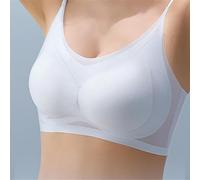 Wireless Bra, Sports Bras, Women's Thin Ice Silk Seamless Thin Breathable Big Chest Small Strap Beauty Back Sleep Bra