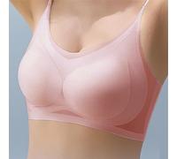 Wireless Bra, Sports Bras, Women's Thin Ice Silk Seamless Thin Breathable Big Chest Small Strap Beauty Back Sleep Bra