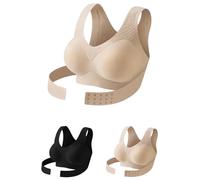 Wireless Bra Women Full Support 34a 34c 38g 36d Red Seamless Bras Breathable Shaping Corrective Support Underwear Padded Shape Curve Bra Women's Front Closure Posture Correcting Bras with Back Support