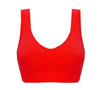 Wireless Bras for Women UK Comfort Seamless Bra Plus Size Sport Bra for Large Breasts Padded Non Wired Ladies Bras Low Back Yoga Bra Solid Bralettes S-6XL