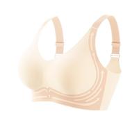 Wireless Bras for Women Uk, Supportive Comfort Bra, Wireless Push Up Bra Large Breasts Soft T Shirt Seamless Bra Padded V Neck Bralettes for Comfort Everyday Bra
