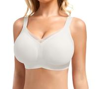 Wireless Bras for Women V Mush Everyday Bras No Underwire Seamless Bra Full Coverage Comfortable Bra, White, XXL