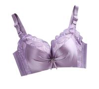 Wireless Bras Wireless Side Bra Sleep Bras Trendy Women Everyday Bra for Silicone Breast Inserts Cupless Bra (Purple, H)