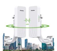 Wireless Bridge Outdoor with Bracket Mounts, 5.8GHz 3KM Point to Point WiFi Bridge, Network Extend to Workshop/Garage/Farm/Shop/Barn/Shed,PoE, IP65 Weatherproof,Plug & Play (Off-white)