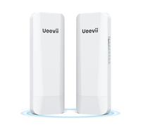 Wireless Bridge,Point to Point 5.8G Outdoor Bridge with 14dBi Directional Antenna 3KM Long Range Working Distance 24V PoE Adapter 2 RJ45 Port for Extended Internet to Next Building,2-Pack