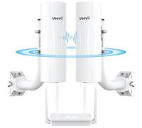 Wireless Bridge System with 5 km Range, Dual Gigabit Ports, PoE Power Supply, AX3000 WiFi Router and Adjustable Installation Brackets, Complete Set for