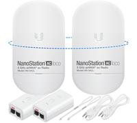 Wireless Bridge Ubiquiti LOCO5AC PRE-CONFIGURED, Bundle of 2 Ubiquiti Nanostation LOCO 5AC, Point to Point Outdoor WiFi Bridge, Plugh and Play, 5GHz, 450+Mbps, 10+km Link Range, Network Bridge