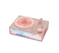 Wireless BT Speaker Desktop Record Player with LED Night Light 10ml Essential Oil for Home Office Bedroom Decor Audio Decorative Piece