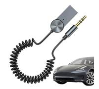 Wireless Car Adapter - 35cm Cable Aluminum Alloy Audio Connector 5.0 Receiver with Noise Cancelling Function | Automotive Accessories for Road Trip, Business, Daily Pe