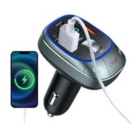 Wireless Car Adapter, Audio Receiver Wireless Car Adapter, 7-Color Ambient Lighting Equipment Fast Charging for Family Road Trips Travel Commuting Adventure