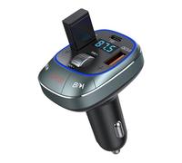 Wireless Car Adapter, FM Transmitter, Automobile Electronics For Travel And Charging, Double Port Connector, Usage For Sedan Caravan Road Trip Commuting, Hands-Free Signal Receiver Plug, 12-24 Volts